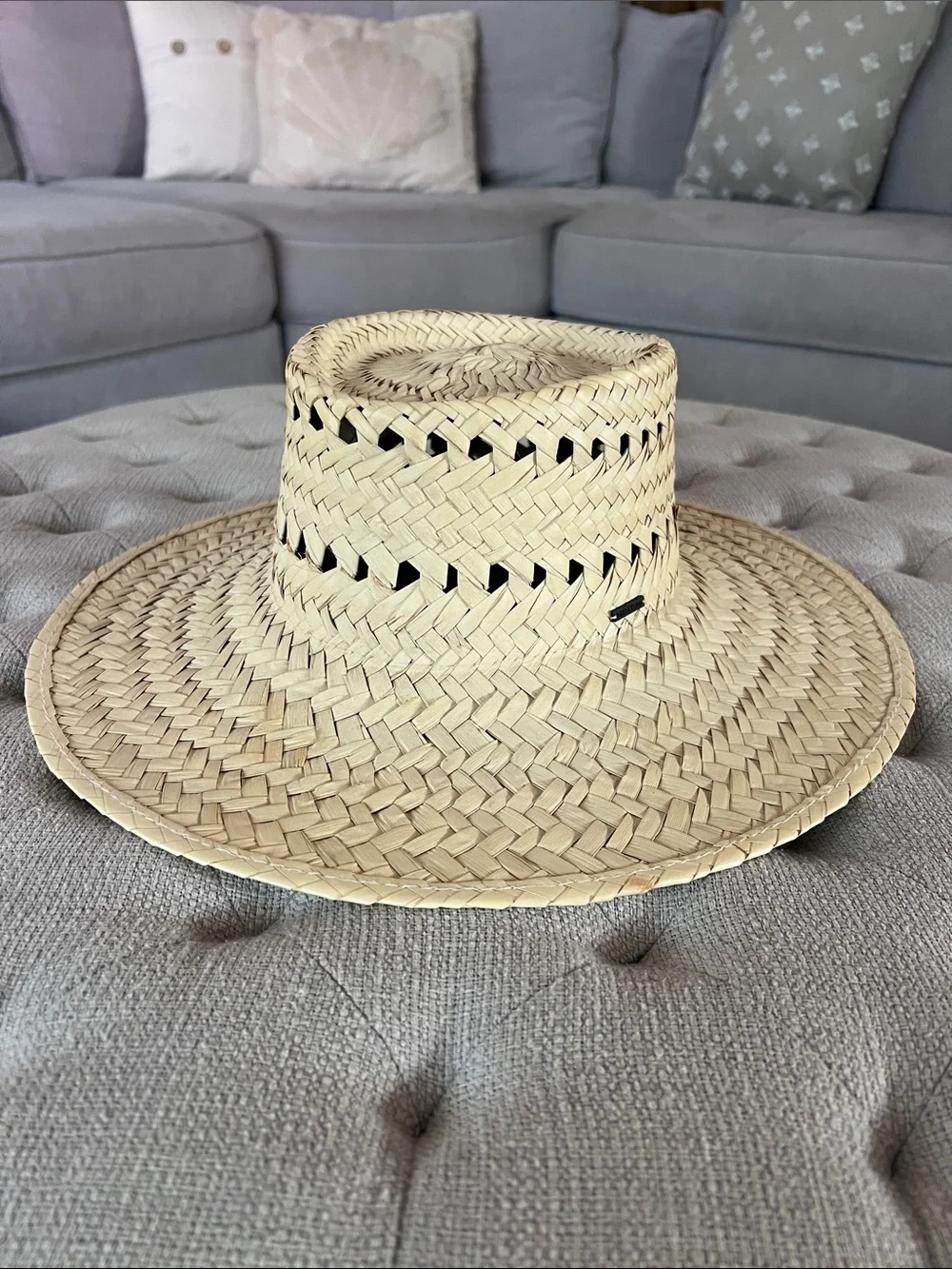 Brixton Wide Brim Straw Hat with Vents Size S/M 7(56cm), 7 1/4(58cm)